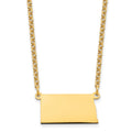 Sterling Silver/Gold-plated North Dakota State Necklace, 18 x 22 mm