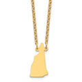 Sterling Silver/Gold-plated New Hampshire State Necklace, 18 x 12 mm