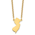 Sterling Silver/Gold-plated New Jersey State Necklace, 18 x 13 mm