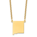 Sterling Silver/Gold-plated New Mexico State Necklace, 18 x 18 mm