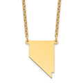 Sterling Silver/Gold-plated Nevada State Necklace, 18 x 18 mm