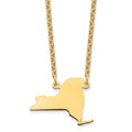 Sterling Silver/Gold-plated New York State Necklace, 18 x 22 mm