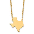 Sterling Silver/Gold-plated Texas State Necklace, 18 x 18 mm