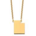 Sterling Silver/Gold-plated Utah State Necklace, 18 x 15 mm