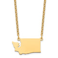 Sterling Silver/Gold-plated Washington State Necklace, 18 x 24 mm
