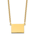 Sterling Silver/Gold-plated Wyoming State Necklace, 18 x 20 mm
