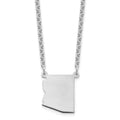 Sterling Silver/Rhodium-plated Arizona State Necklace, 18 x 16 mm