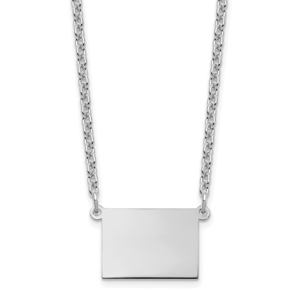 Sterling Silver/Rhodium-plated Colorado State Necklace, 18 x 20 mm