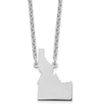 Sterling Silver/Rhodium-plated Idaho State Necklace, 18 x 17 mm