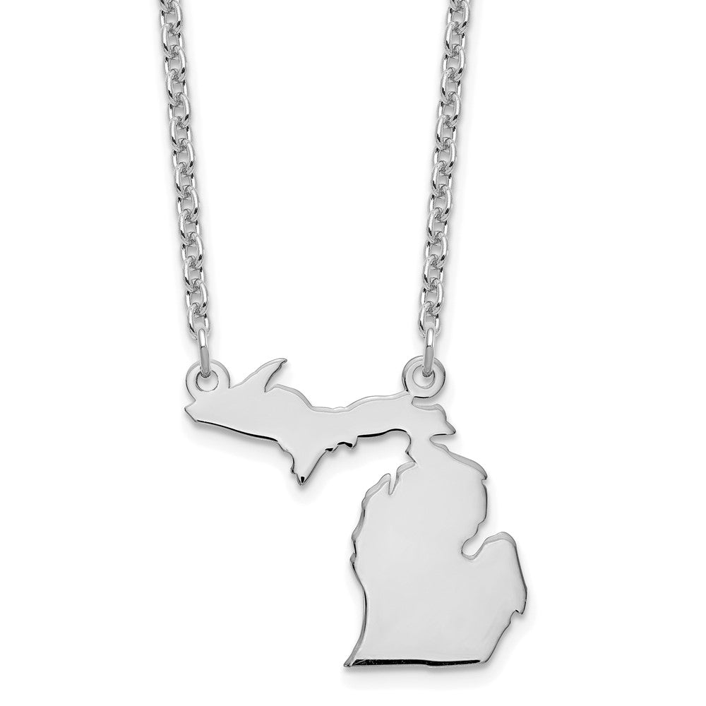 14KW Michigan State Necklace, 18 x 11 mm