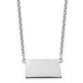 Sterling Silver/Rhodium-plated North Dakota State Necklace, 18 x 22 mm