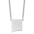 Sterling Silver/Rhodium-plated New Mexico State Necklace, 18 x 18 mm