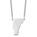 Sterling Silver/Rhodium-plated Vermont State Necklace, 18 x 16 mm