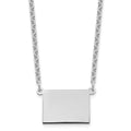 Sterling Silver/Rhodium-plated Wyoming State Necklace, 18 x 20 mm