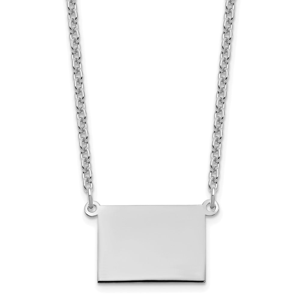 14KW Wyoming State Necklace, 18 x 16.2 mm