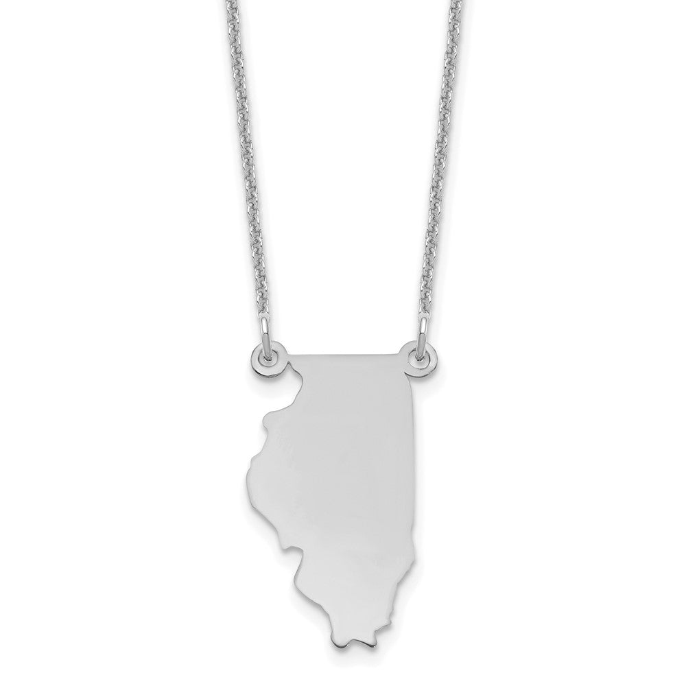 14KW Illinois State Necklace, 18 mm