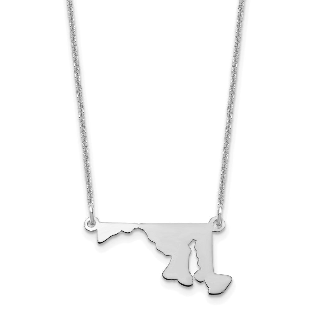 14KW Maryland State Necklace, 18 x 19.5 mm