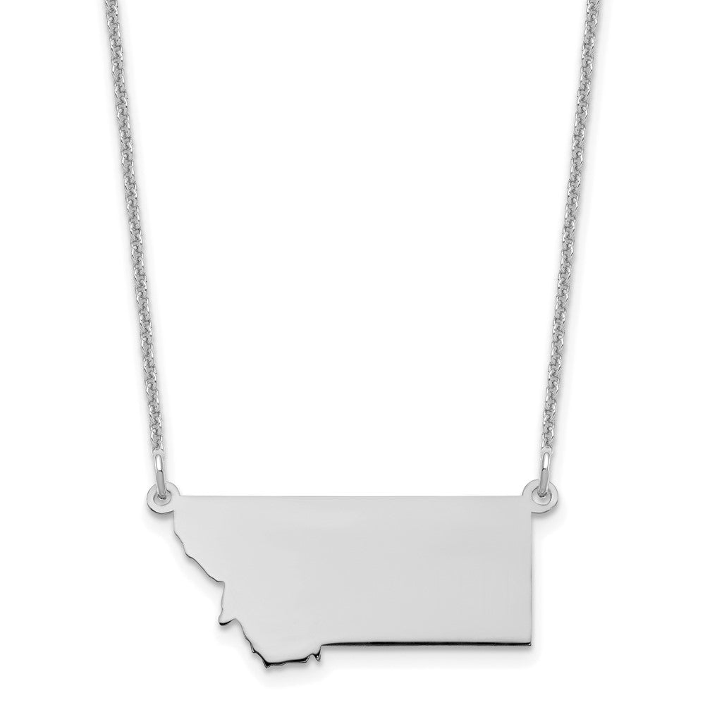 14KW Montana State Necklace, 18 x 25.5 mm