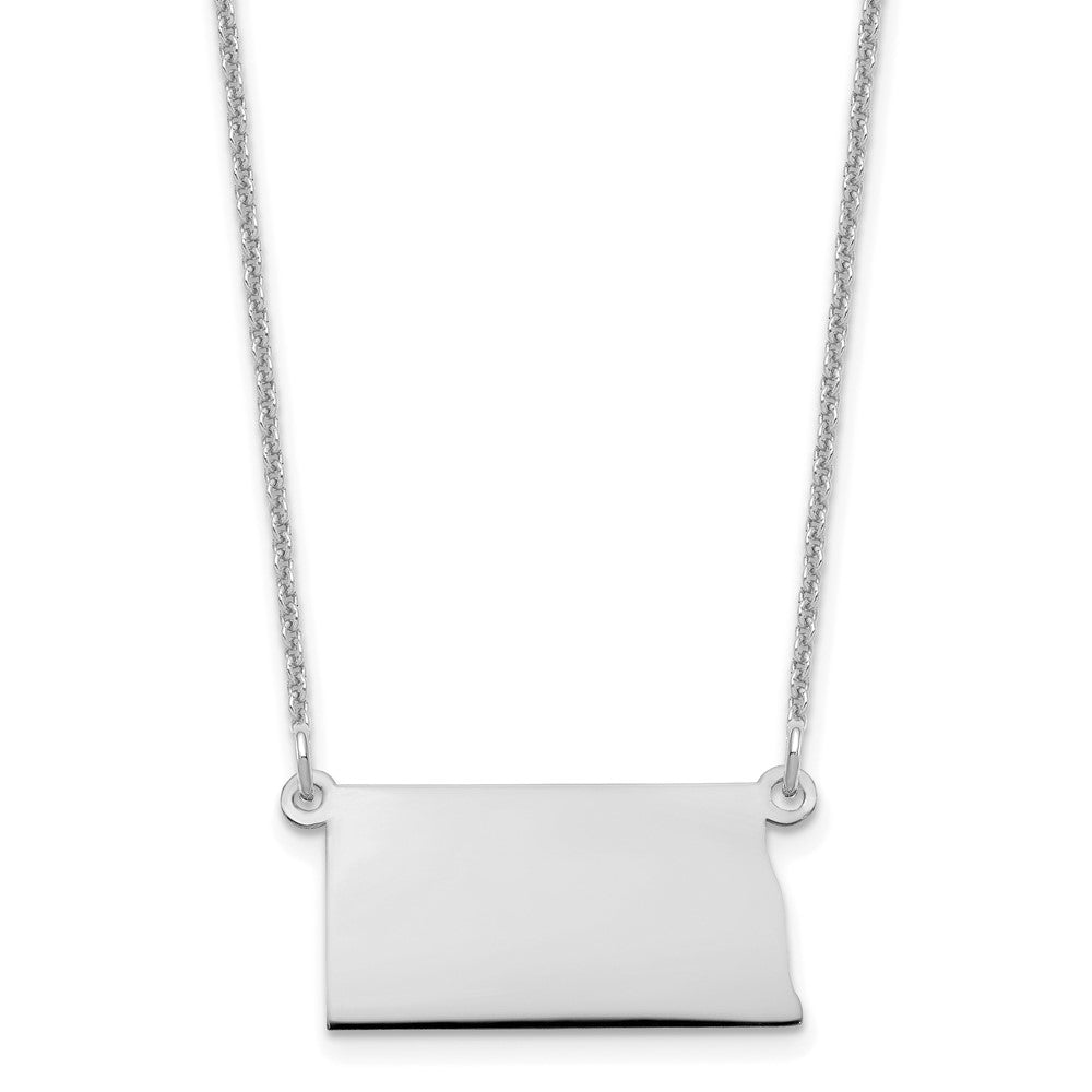 14KW North Dakota State Necklace, 18 x 18.6 mm