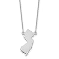 14KW New Jersey State Necklace, 18 x 8.2 mm