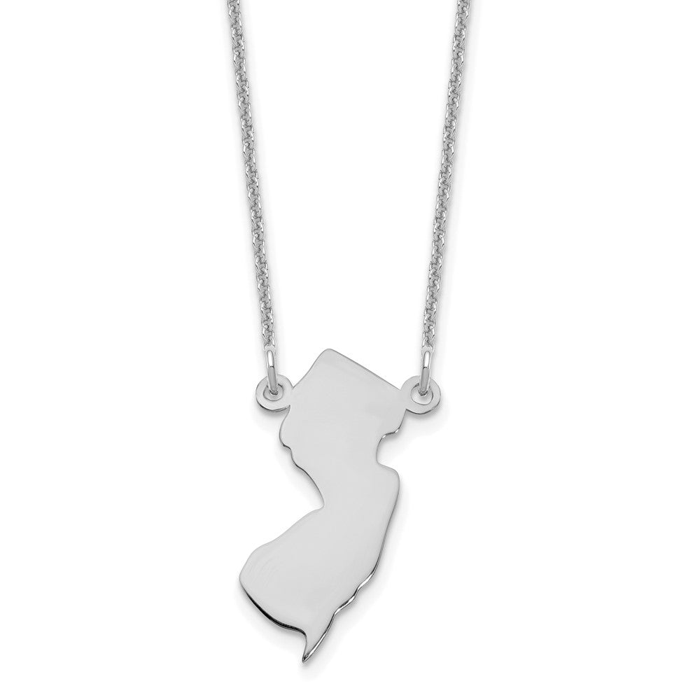 14KW New Jersey State Necklace, 18 x 8.2 mm