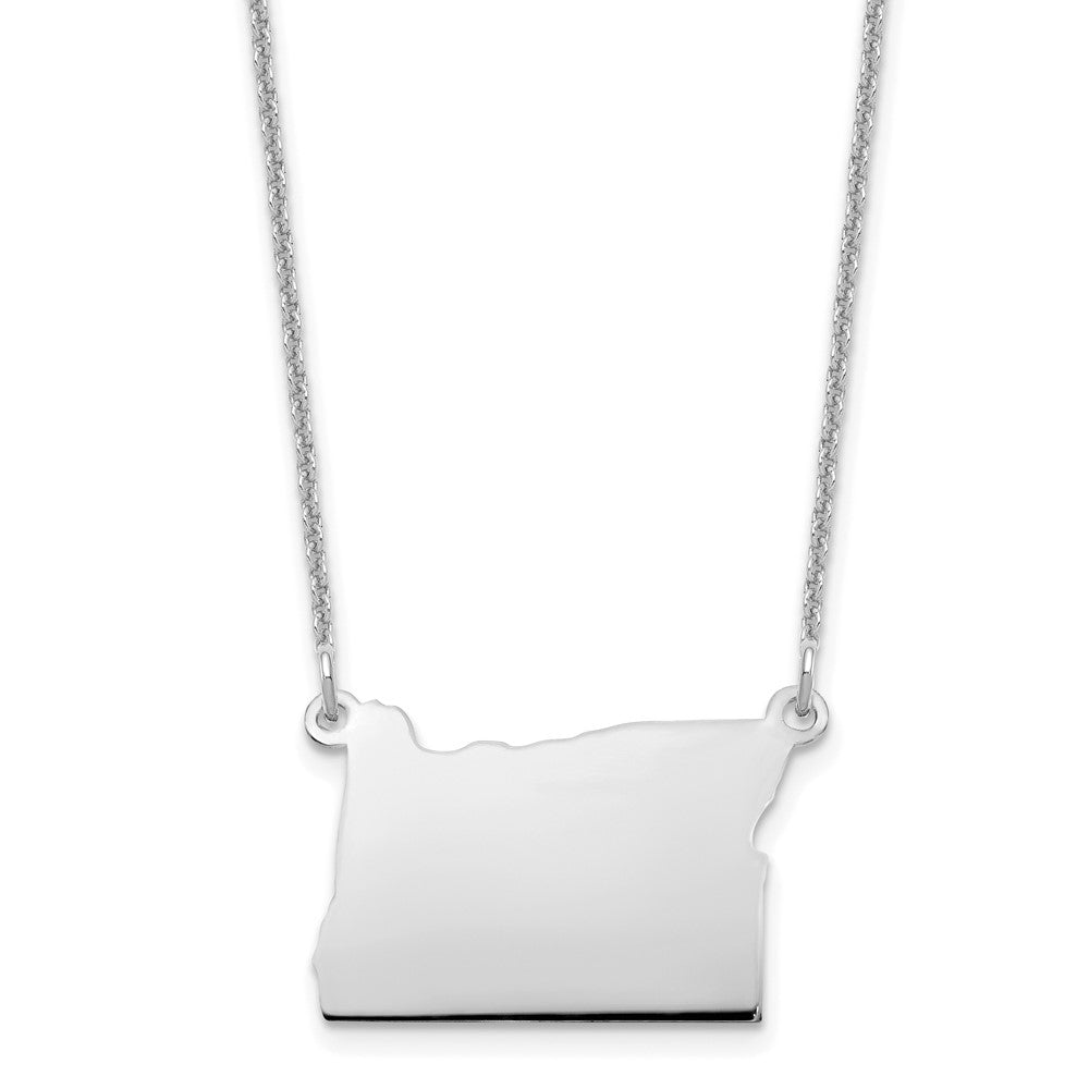 14KW Oregon State Necklace, 18 x 18.5 mm