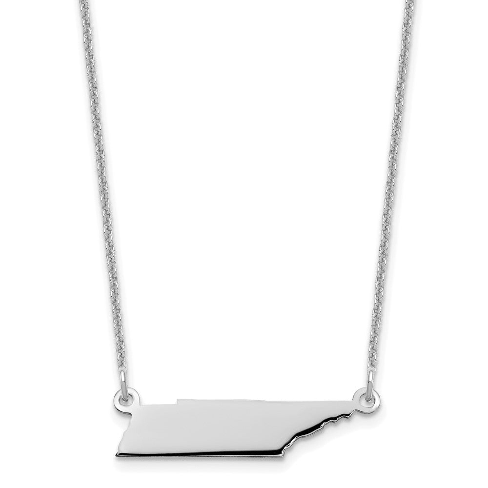 14KW Tennessee State Necklace, 18 x 21 mm