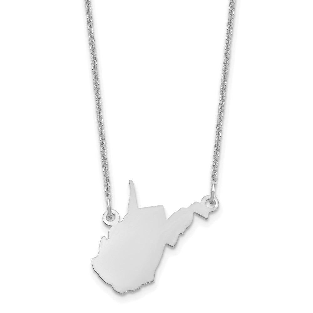 14KW Wisconsin State Necklace, 18 x 16 mm