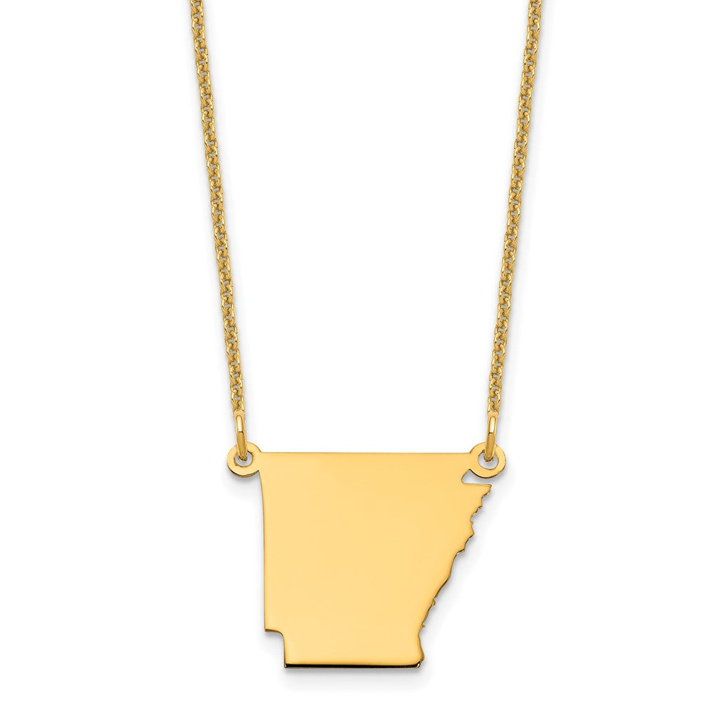 14KY Arkansas State Necklace, 18 mm