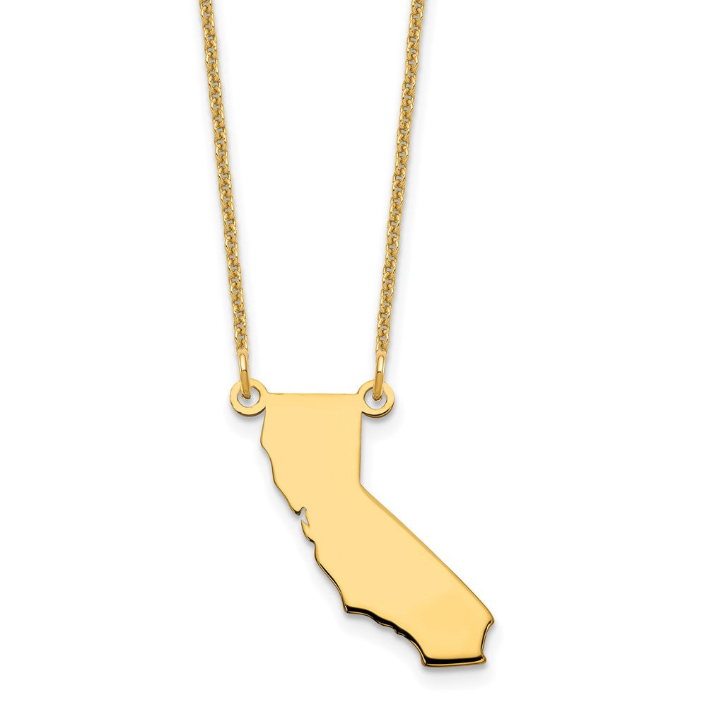 14KY California State Necklace, 18 mm