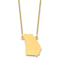 14KY Georgia State Necklace, 18 mm