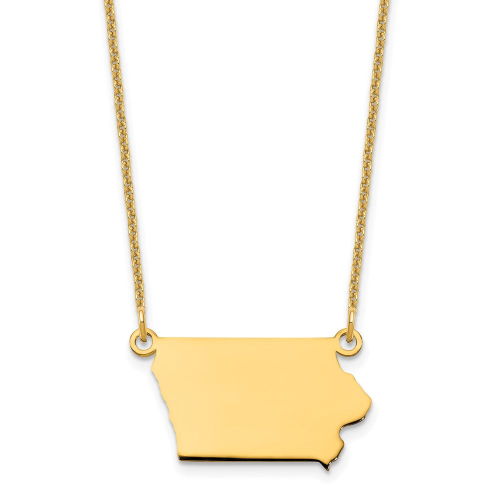 14KY Iowa State Necklace, 18 mm