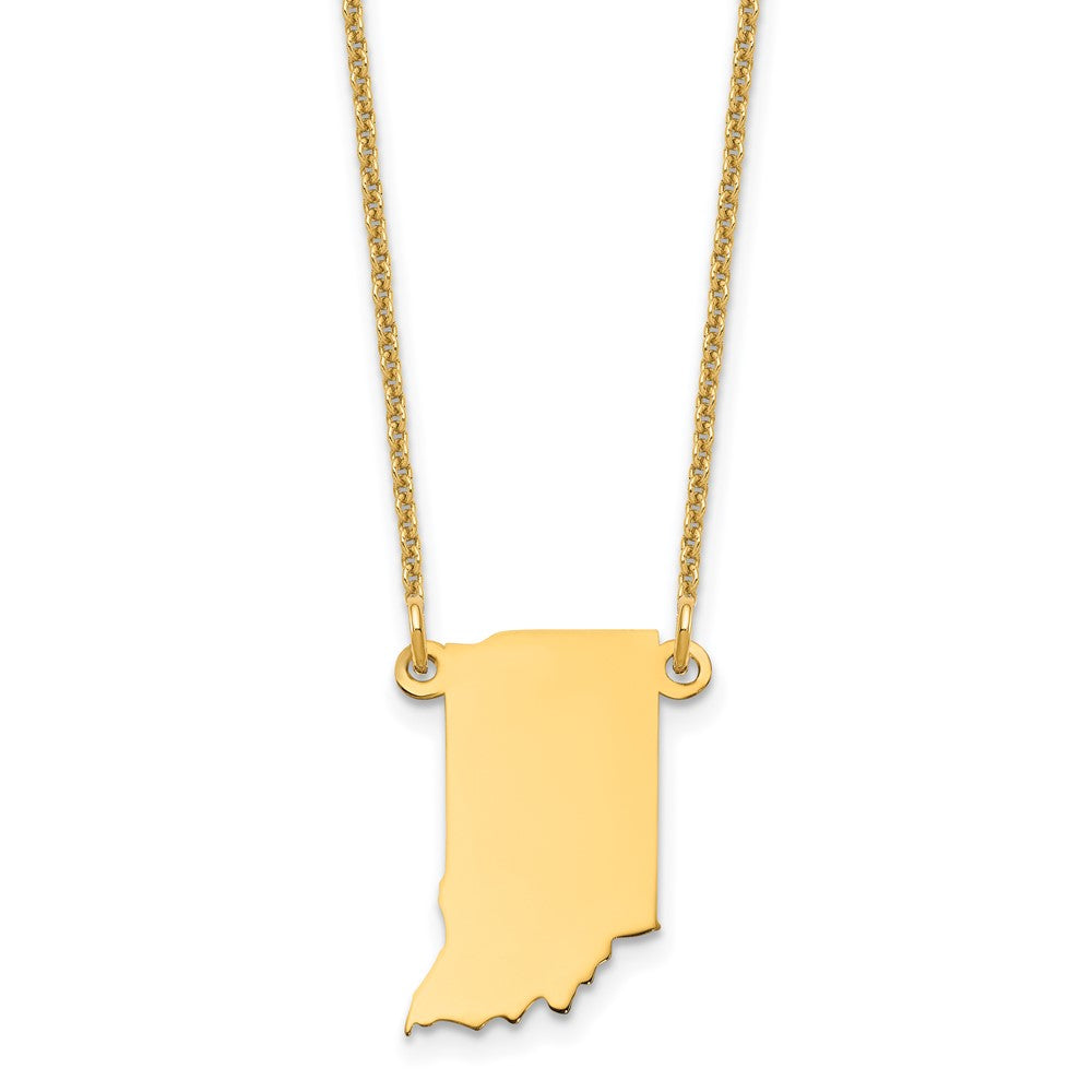 14KY Indiana State Necklace, 18 mm