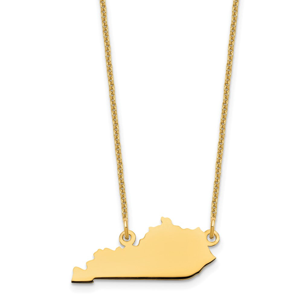 14KY Kentucky State Necklace, 18 mm