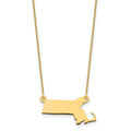 14KY Massachusetts State Necklace, 18 mm