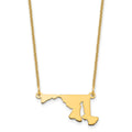 14KY Maryland State Necklace, 18 x 19.5 mm