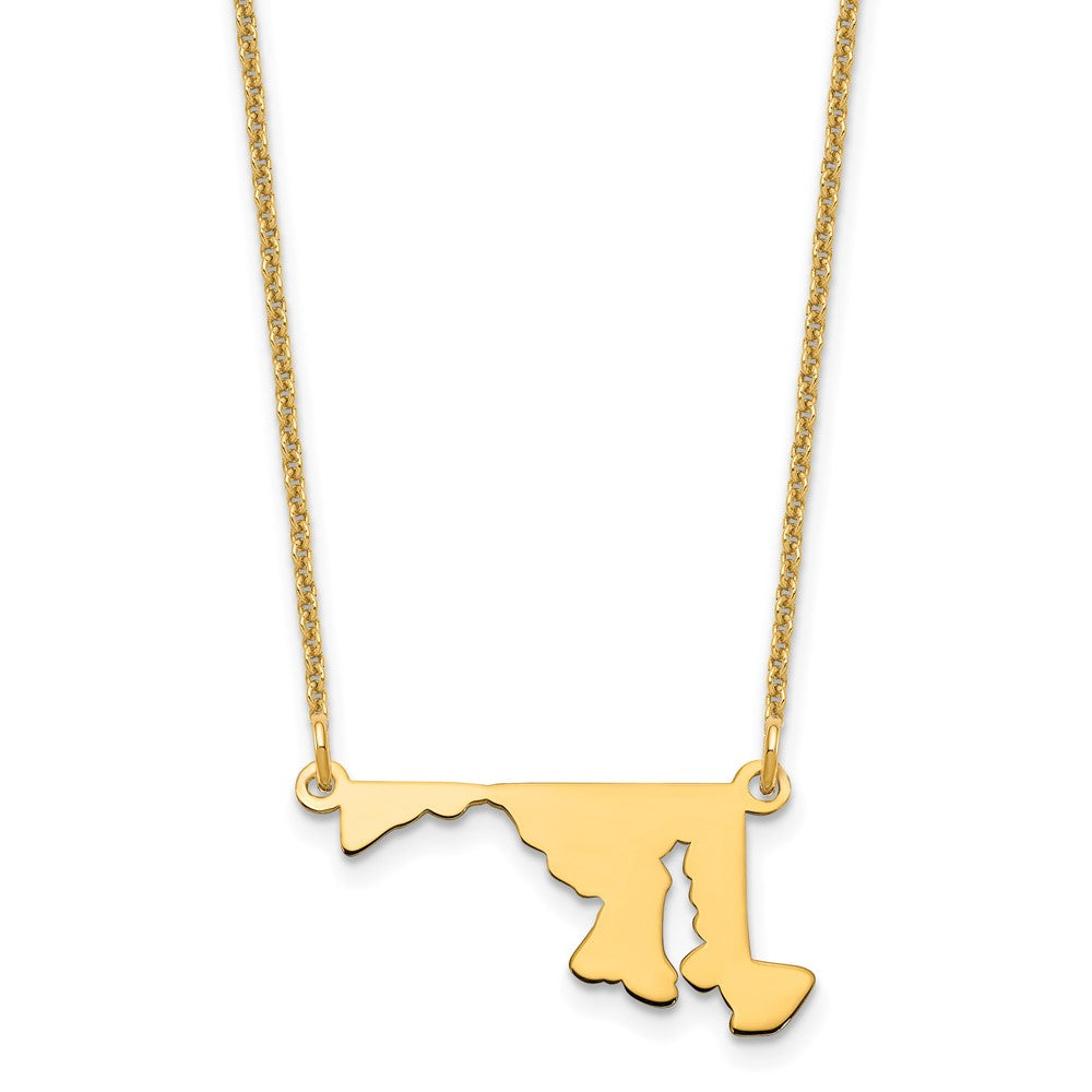 14KY Maryland State Necklace, 18 x 19.5 mm