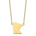 14KY Minnesota State Necklace, 18 x 14.5 mm