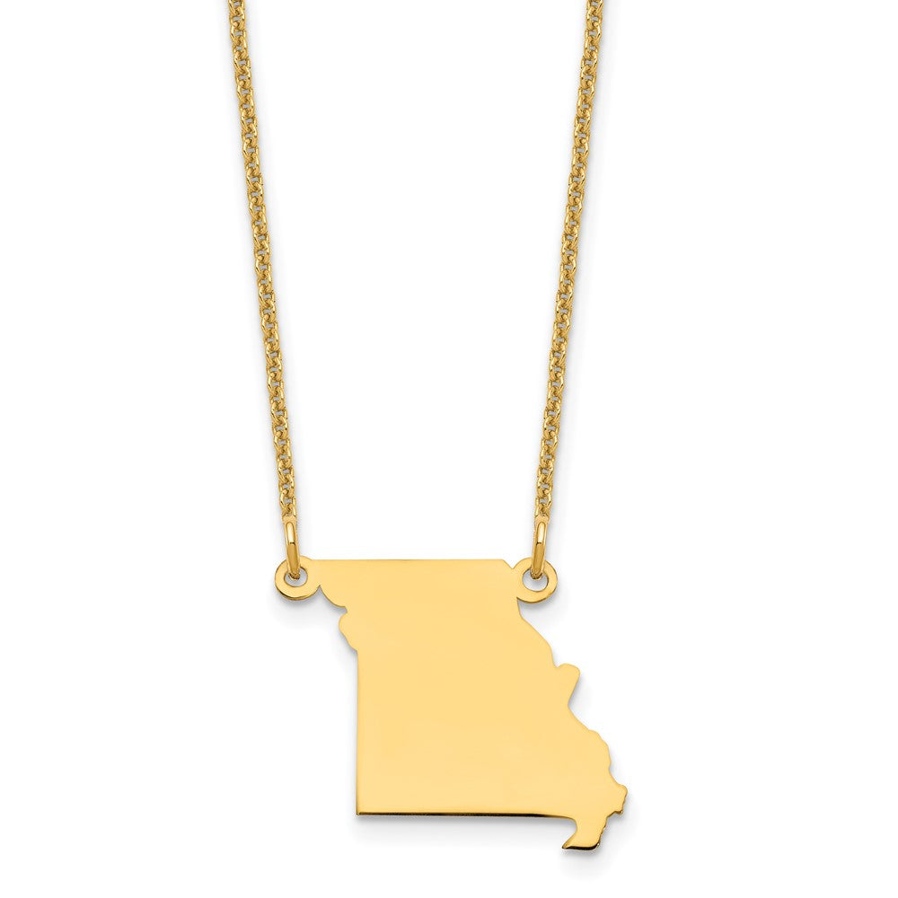 14KY Missouri State Necklace, 18 x 13.8 mm