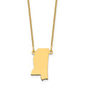 14KY Mississippi State Necklace, 18 x 8.4 mm