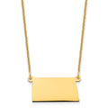 14KY North Dakota State Necklace, 18 x 18.6 mm