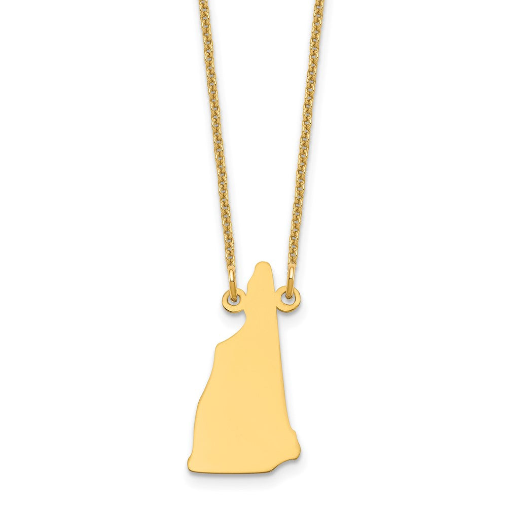 14KY New Hampshire State Necklace, 18 x 10.3 mm