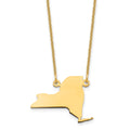14KY New York State Necklace, 18 x 18 mm