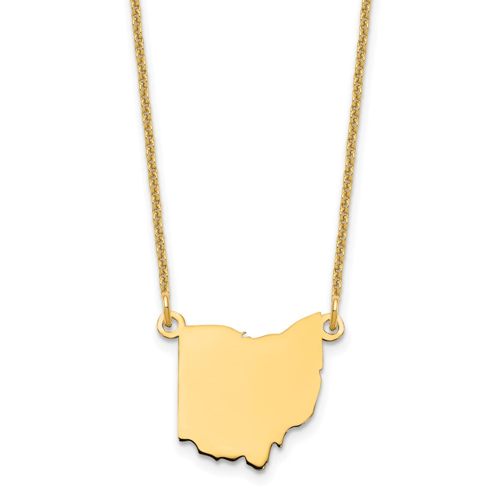 14KY Ohio State Necklace, 18 x 13.2 mm