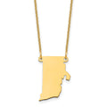 14KY Rhode Island State Necklace, 18 x 12 mm