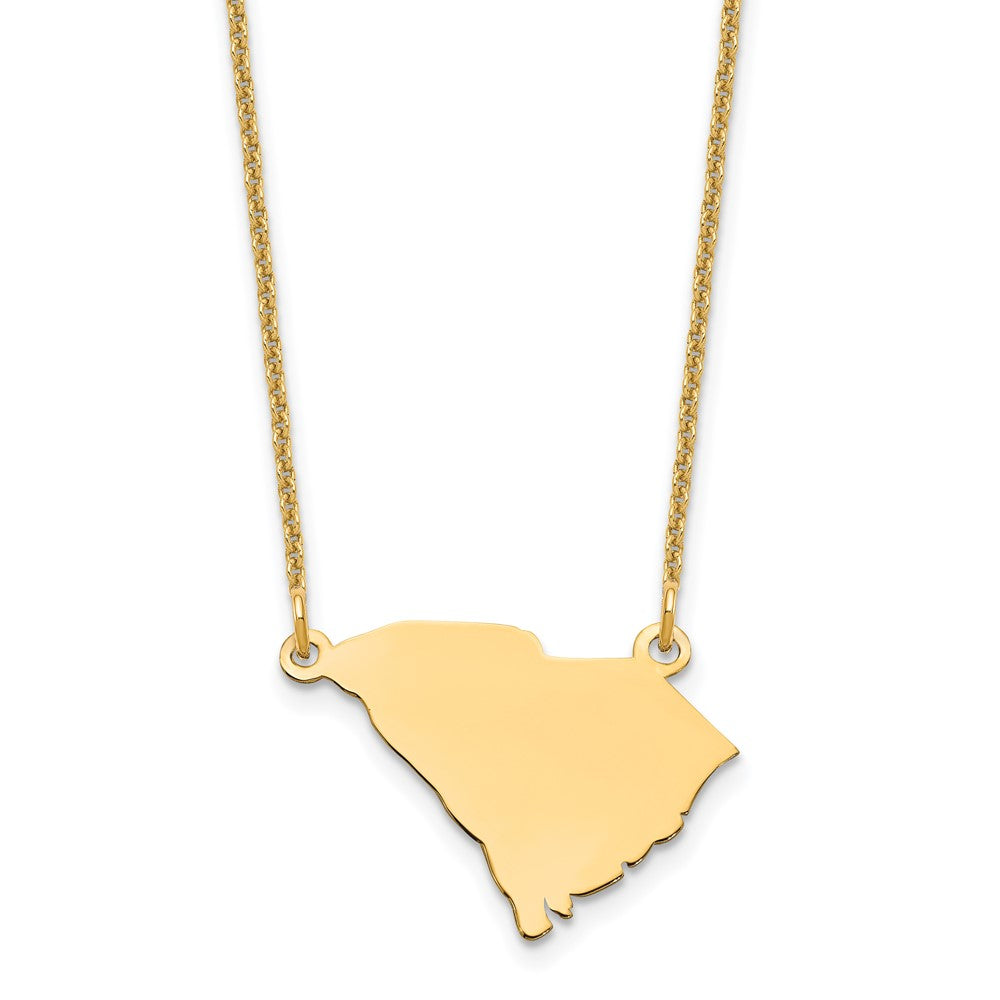 14KY South Carolina State Necklace, 18 x 18.7 mm