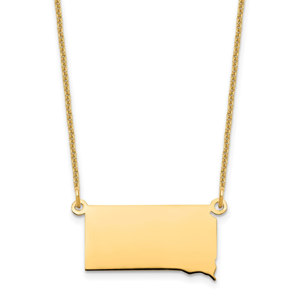14KY South Dakota State Necklace, 18 x 20.2 mm