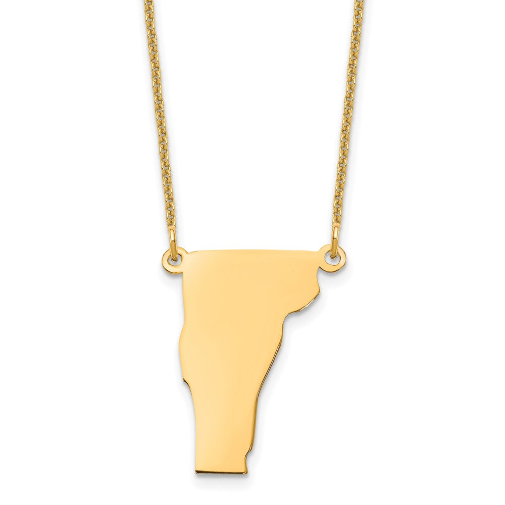 14KY Vermont State Necklace, 18 x 12.8 mm