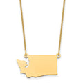 14KY Washington State Necklace, 18 x 22 mm