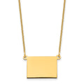 14KY Wyoming State Necklace, 18 x 16.2 mm
